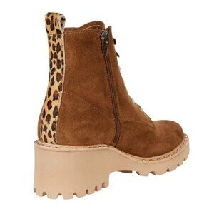 Dolce Vita Brown Ankle Boots with Leopard Accent